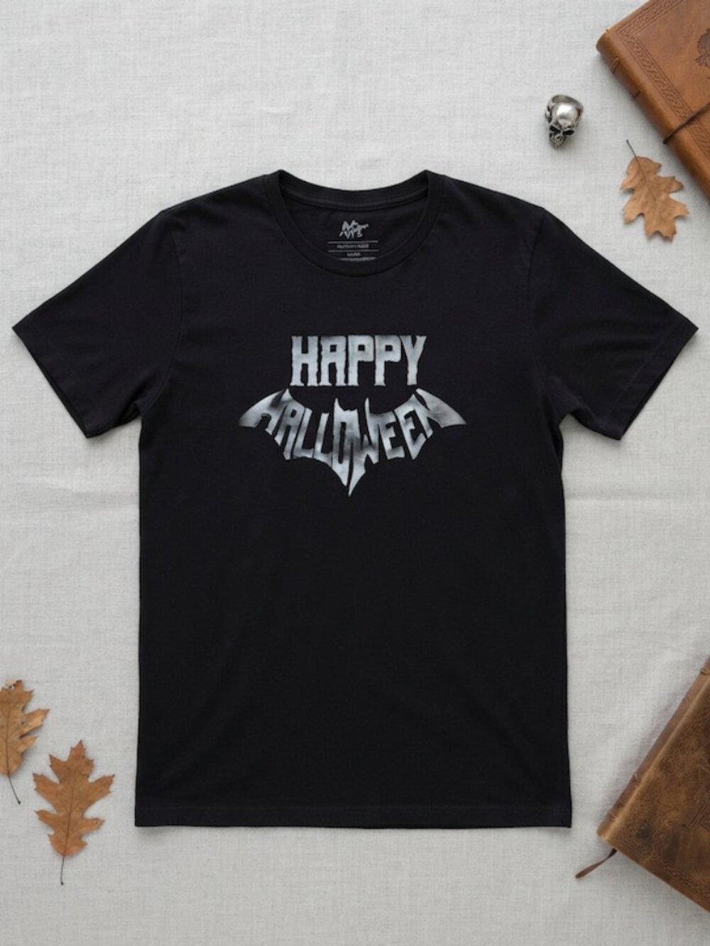 Unbranded Happy Halloween Graphic Tee Spooky Season Black Medium